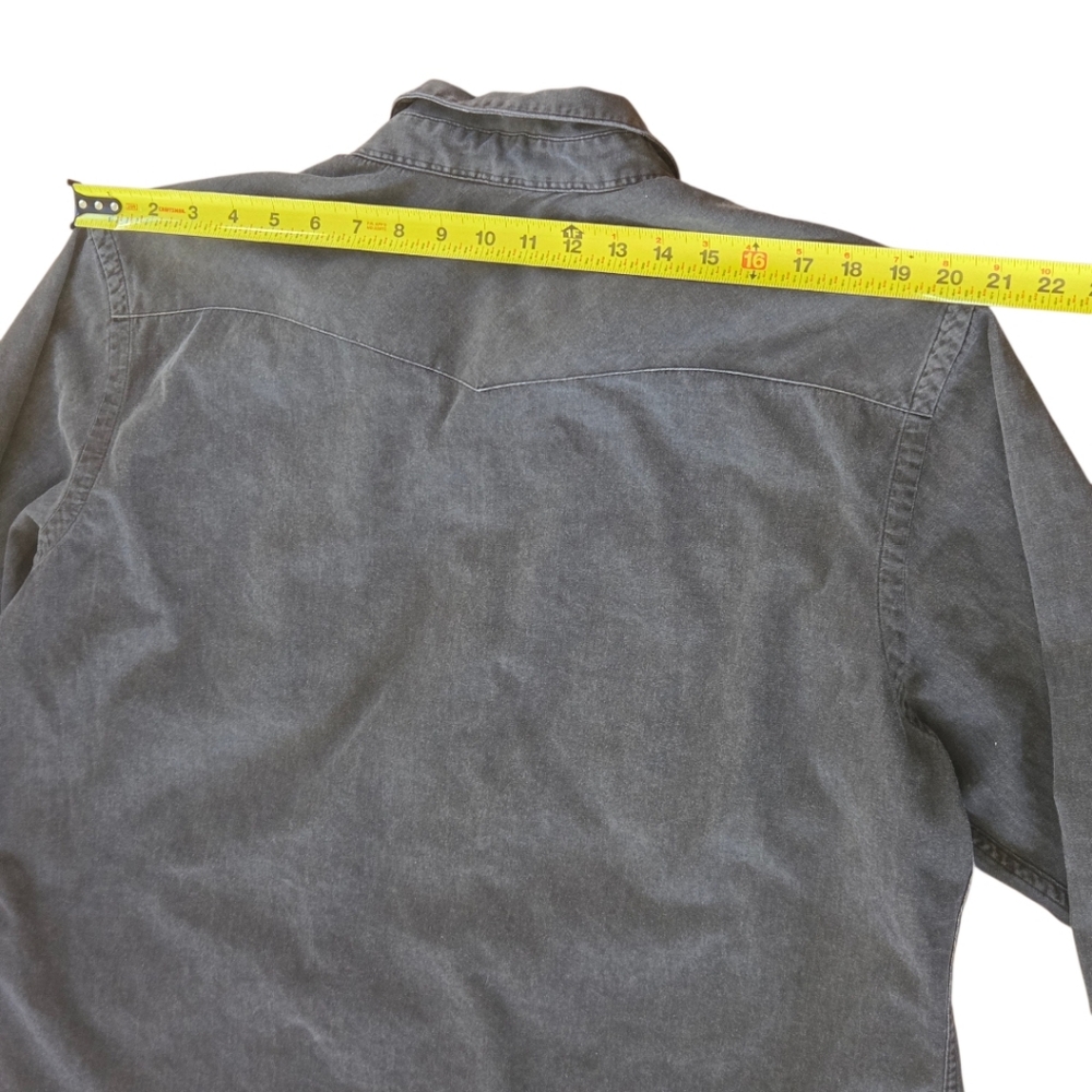 Polo Ralph Lauren Men's XXL Western Shirt Washed Black 100% Cotton Snap Front - Picture 13 of 16